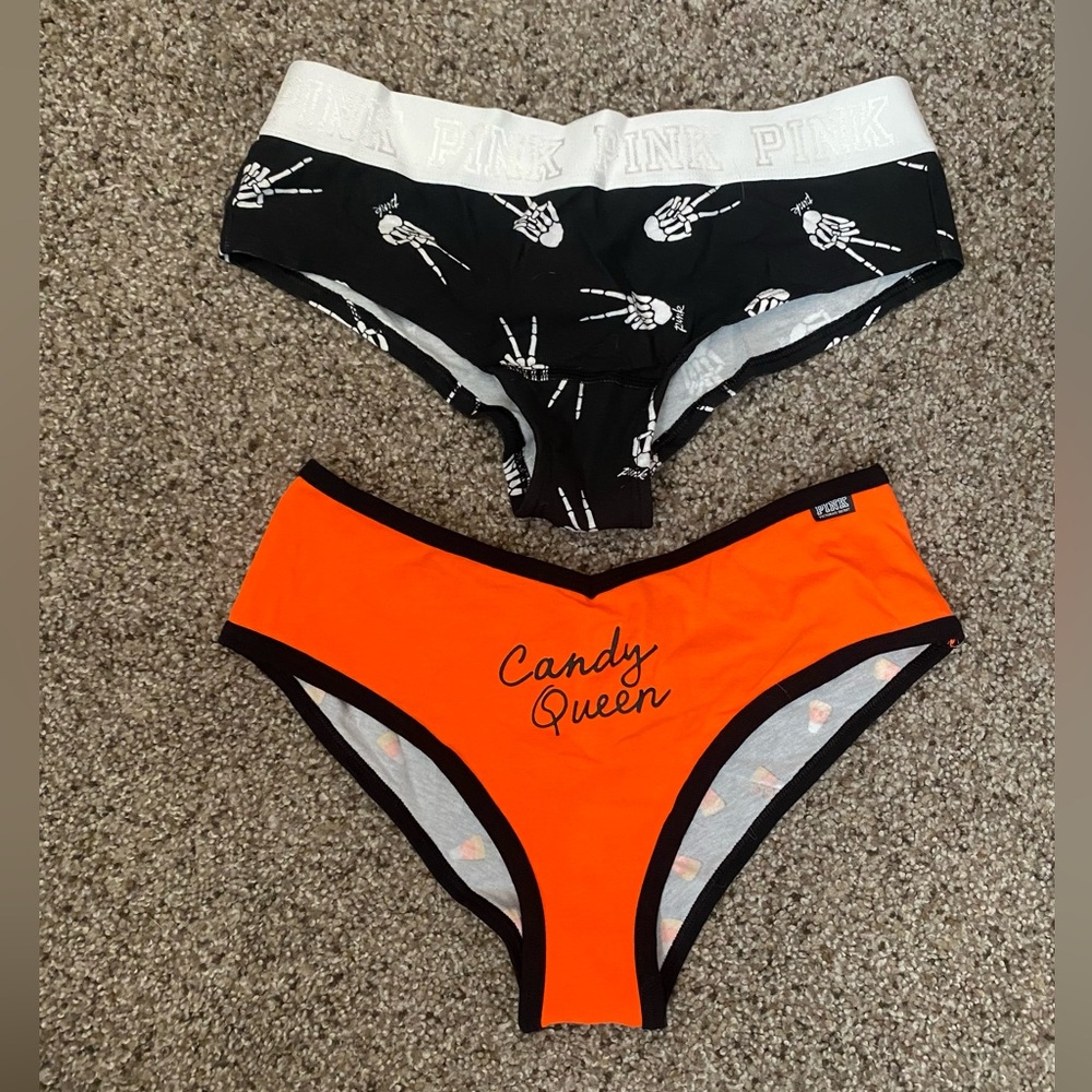 two NWT halloween panties pink/vs